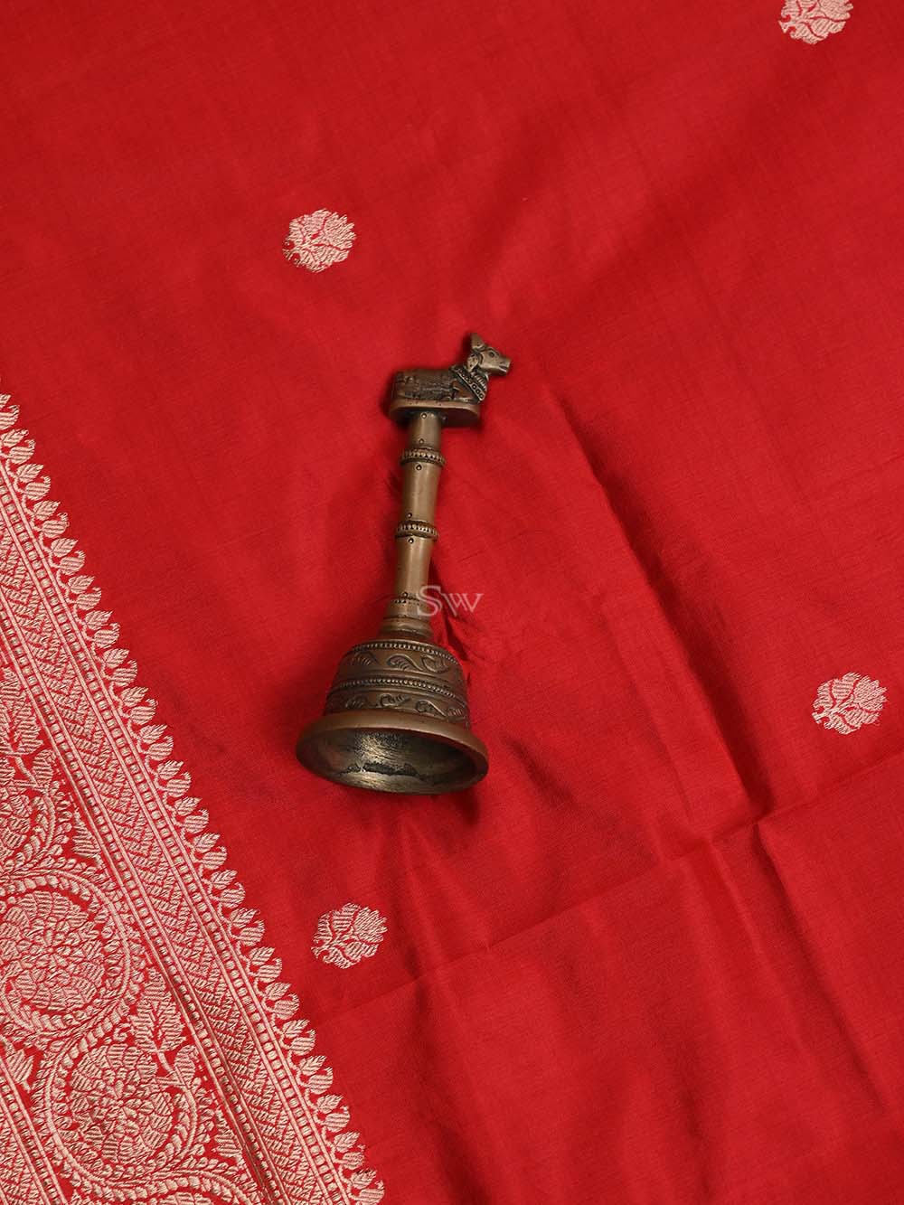 Red Katan Silk Handloom Banarasi Suit - Sacred Weaves