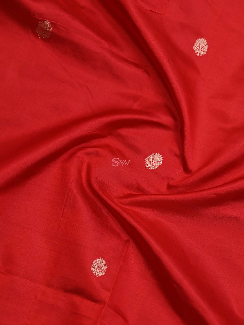 Red Katan Silk Handloom Banarasi Suit - Sacred Weaves