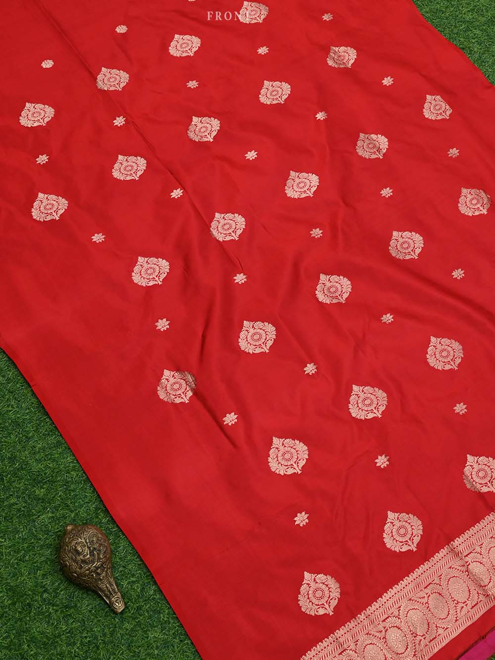 Red Katan Silk Handloom Banarasi Suit - Sacred Weaves