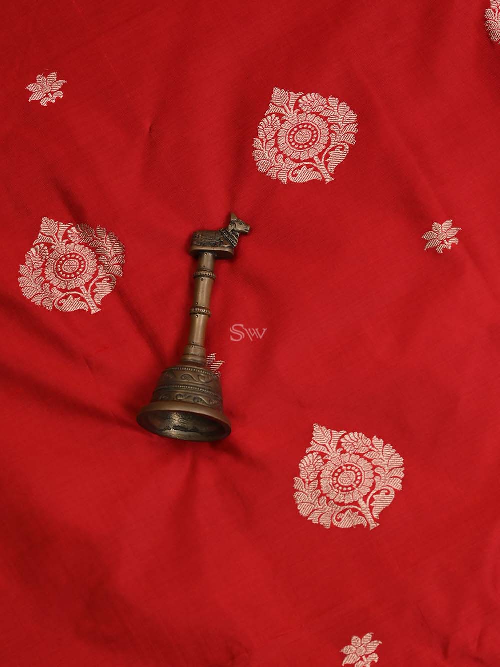 Red Katan Silk Handloom Banarasi Suit - Sacred Weaves
