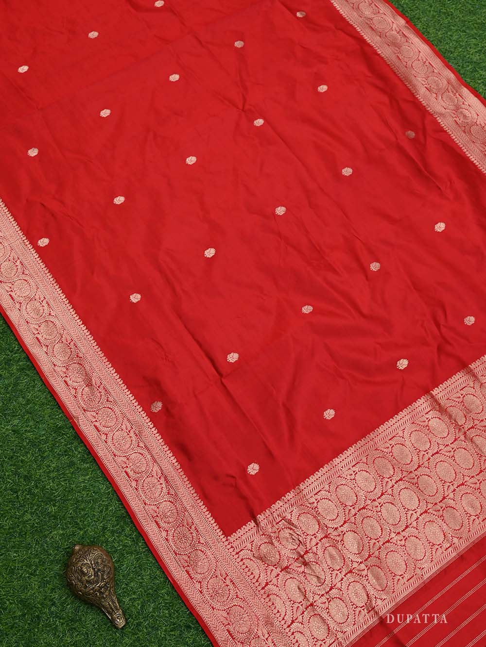 Red Katan Silk Handloom Banarasi Suit - Sacred Weaves