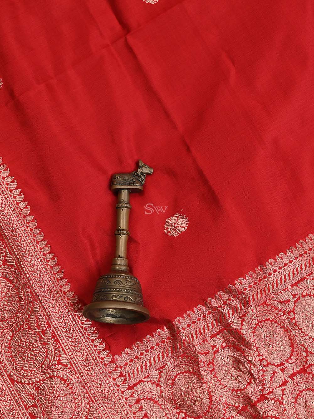 Red Katan Silk Handloom Banarasi Suit - Sacred Weaves