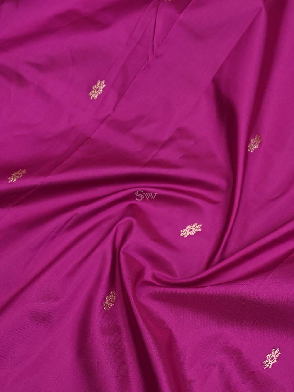 Dark Pink Katan Silk Handloom Banarasi Suit - Sacred Weaves
