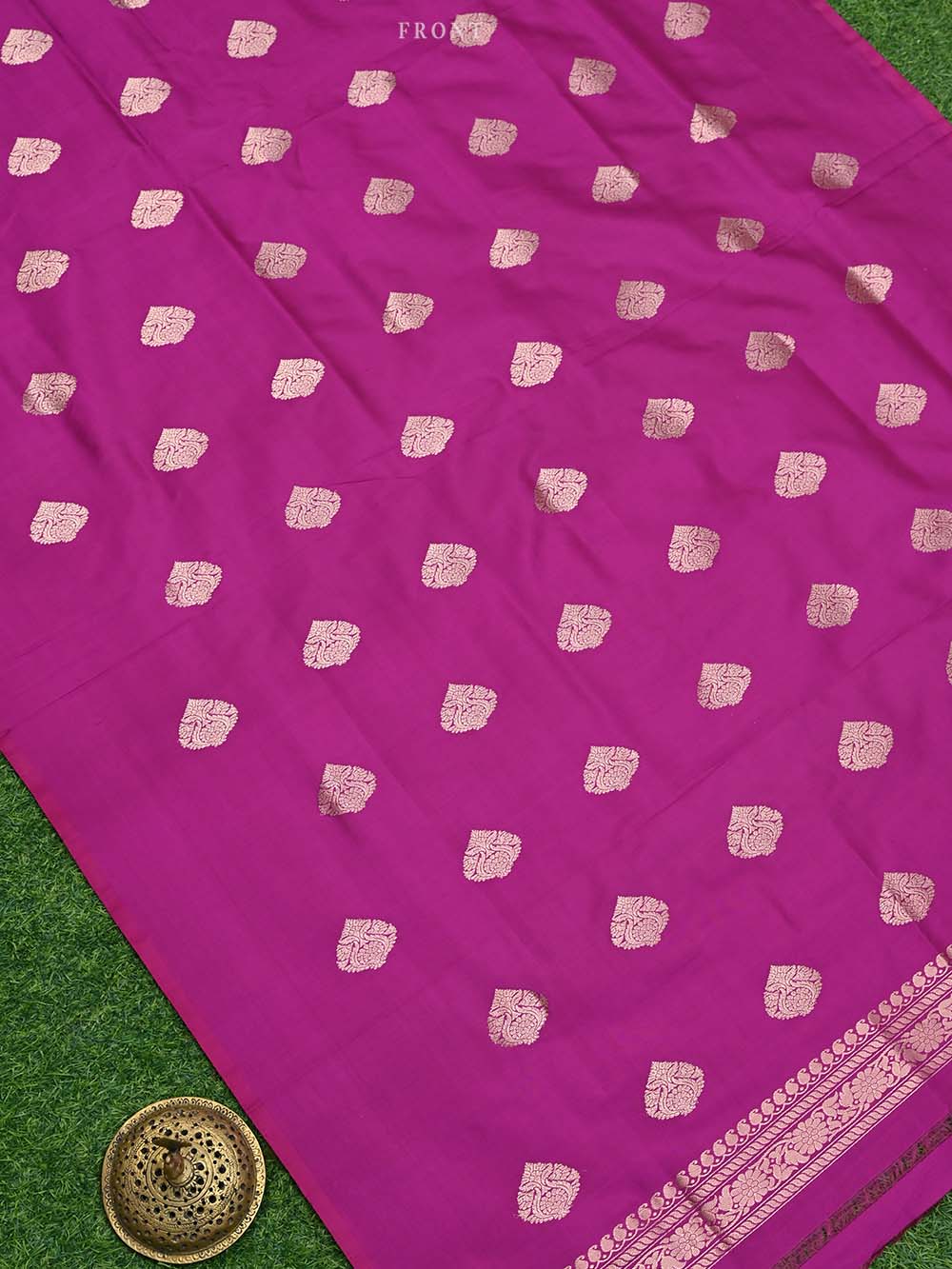 Dark Pink Katan Silk Handloom Banarasi Suit - Sacred Weaves