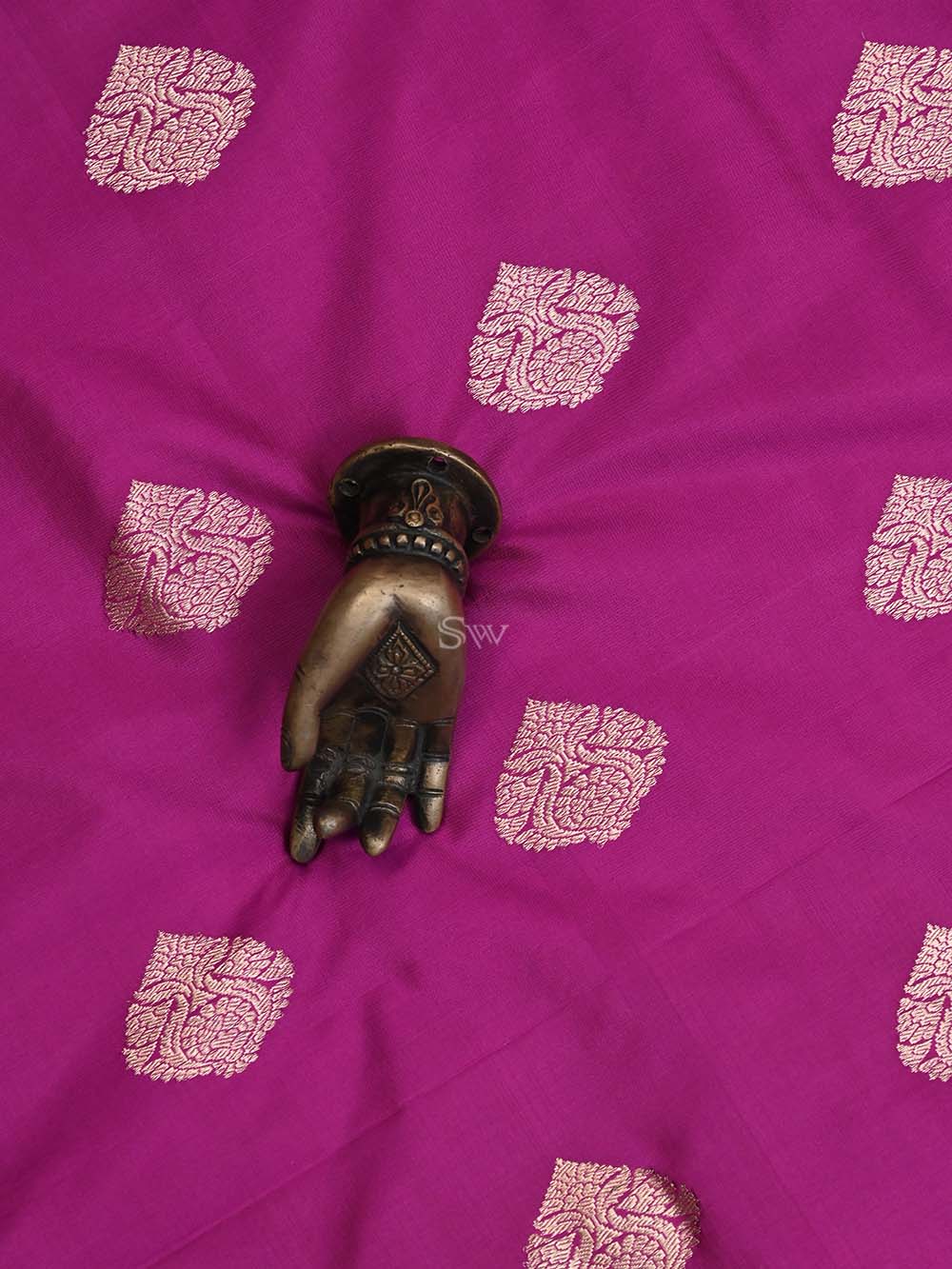 Dark Pink Katan Silk Handloom Banarasi Suit - Sacred Weaves