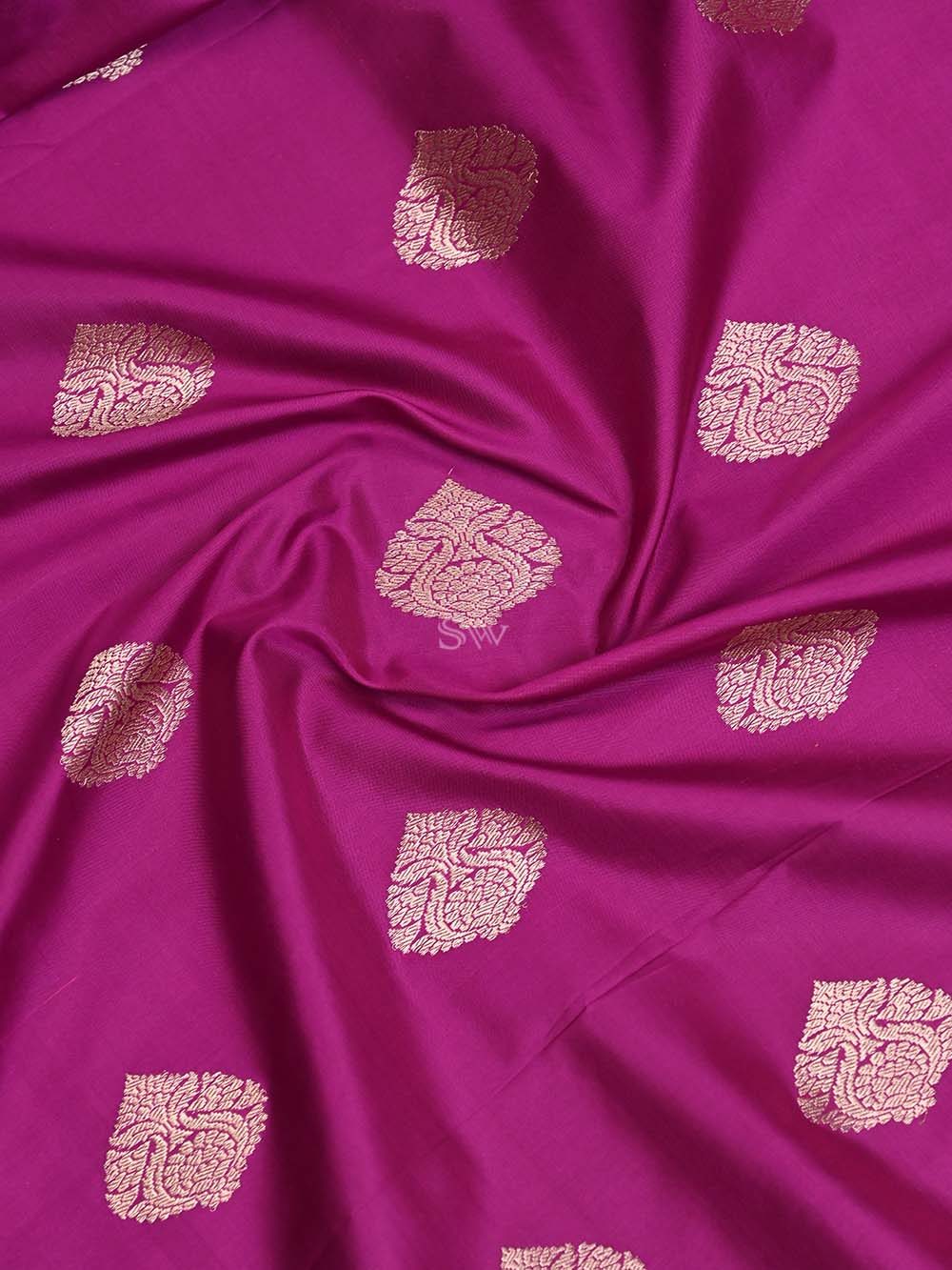 Dark Pink Katan Silk Handloom Banarasi Suit - Sacred Weaves