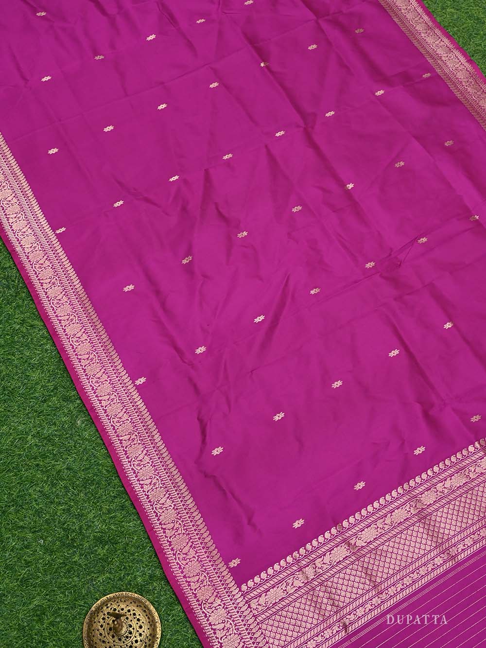 Dark Pink Katan Silk Handloom Banarasi Suit - Sacred Weaves