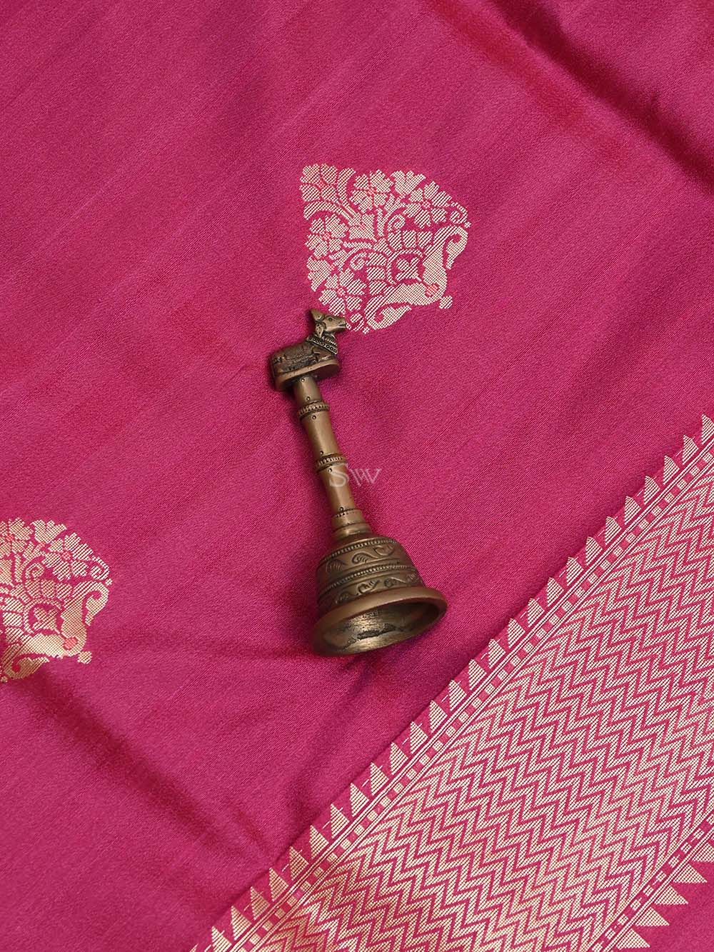 Magenta Tussar Silk Handloom Banarasi Suit - Sacred Weaves