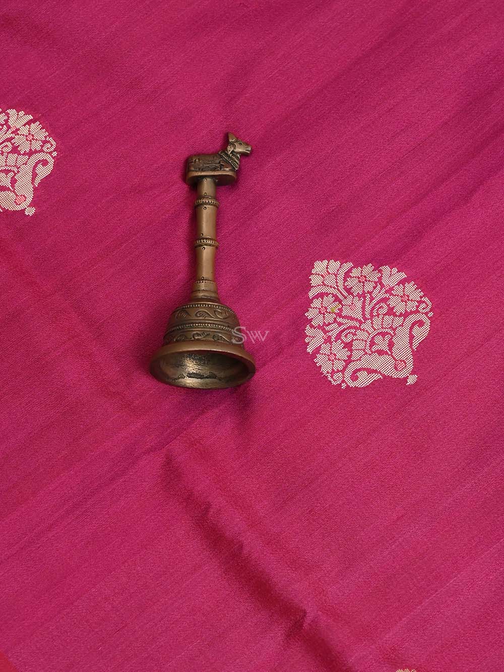 Magenta Tussar Silk Handloom Banarasi Suit - Sacred Weaves