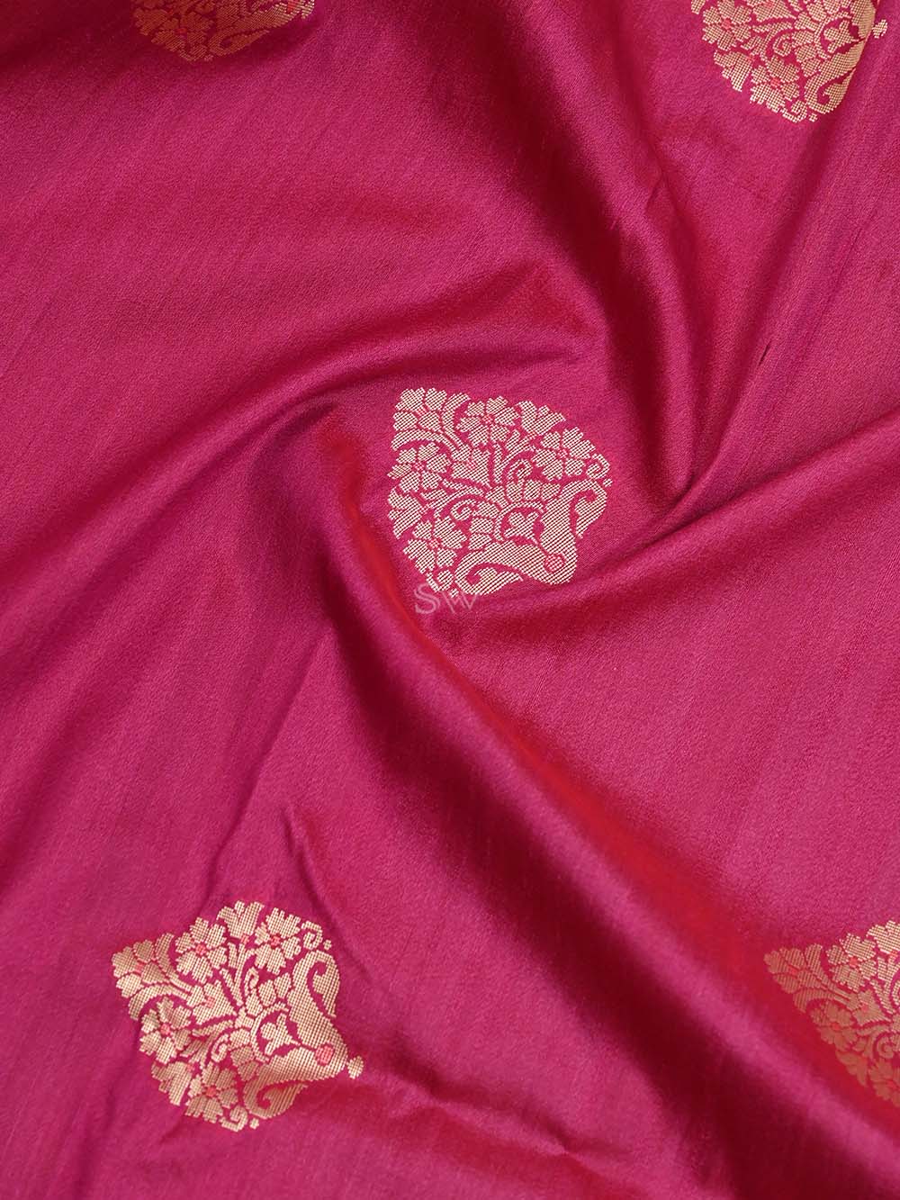 Magenta Tussar Silk Handloom Banarasi Suit - Sacred Weaves