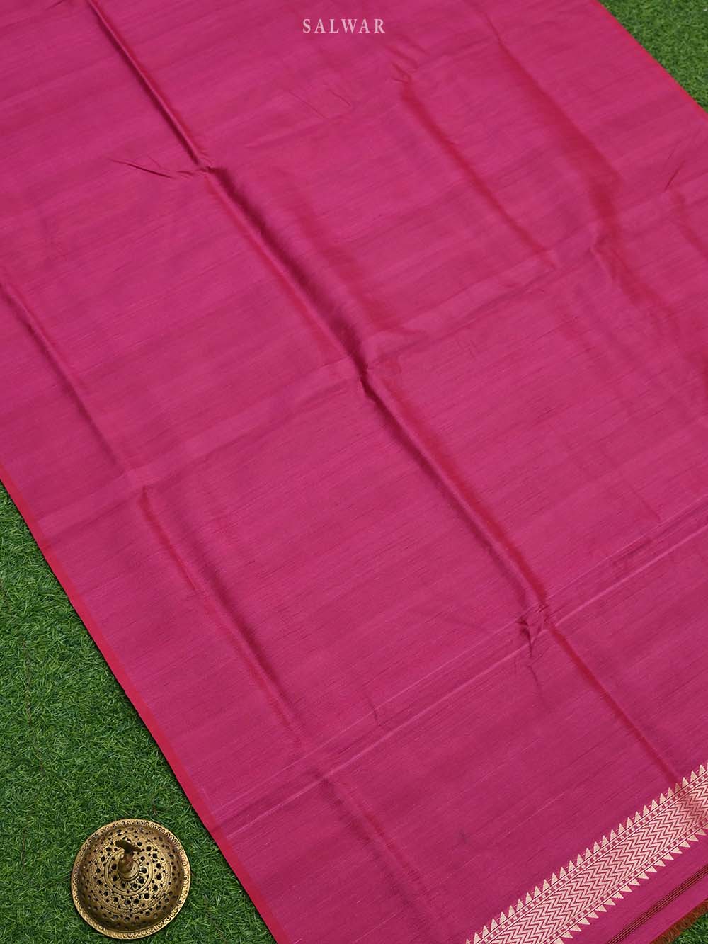 Magenta Tussar Silk Handloom Banarasi Suit - Sacred Weaves