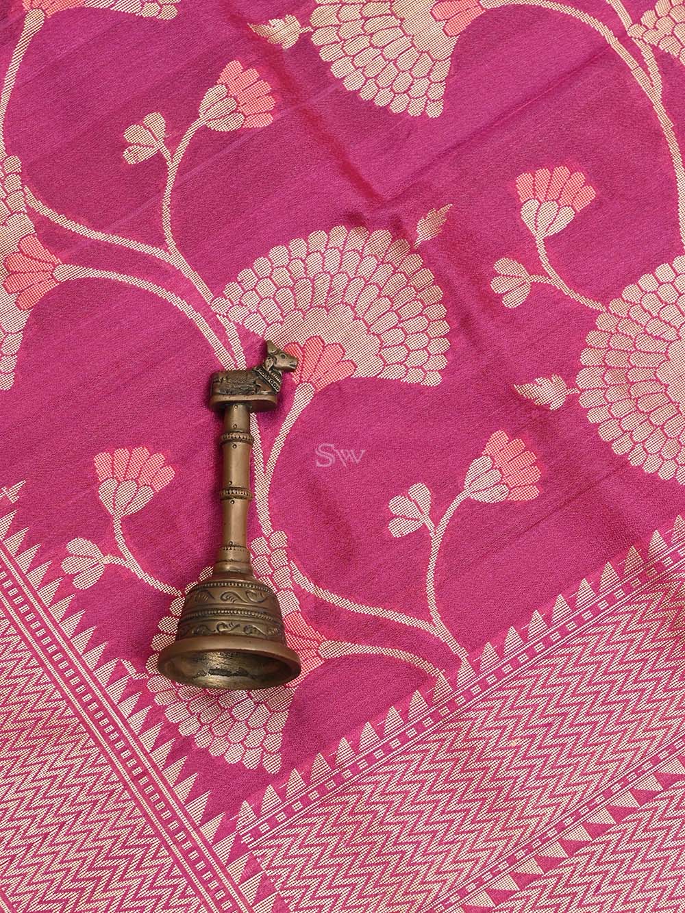 Magenta Tussar Silk Handloom Banarasi Suit - Sacred Weaves