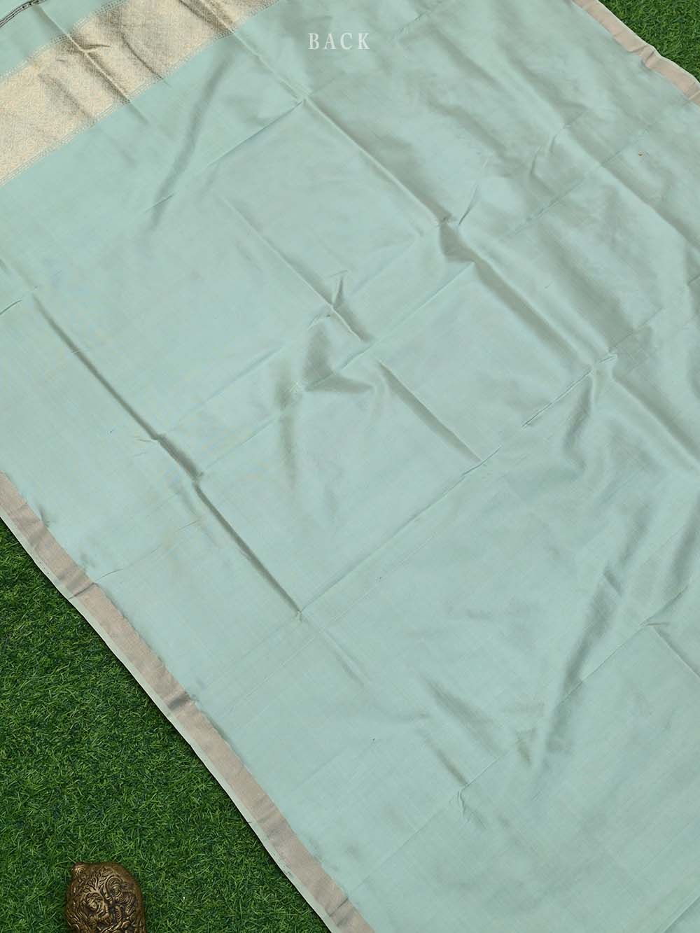 Mint Green Katan Silk Handloom Banarasi Suit - Sacred Weaves