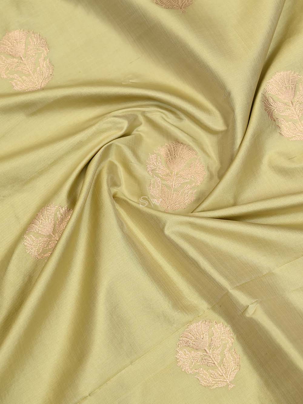 Pista Green Katan Silk Handloom Banarasi Suit - Sacred Weaves