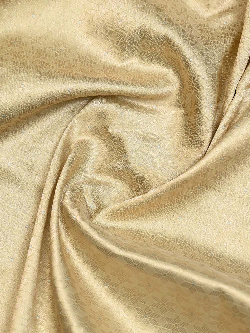 Light Moss Green Katan Silk Handloom Banarasi Suit - Sacred Weaves