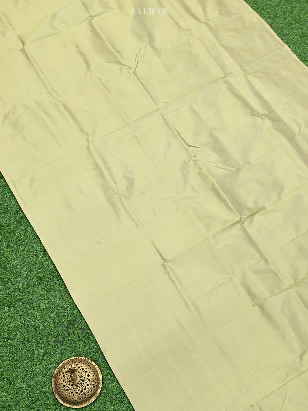 Light Moss Green Katan Silk Handloom Banarasi Suit - Sacred Weaves