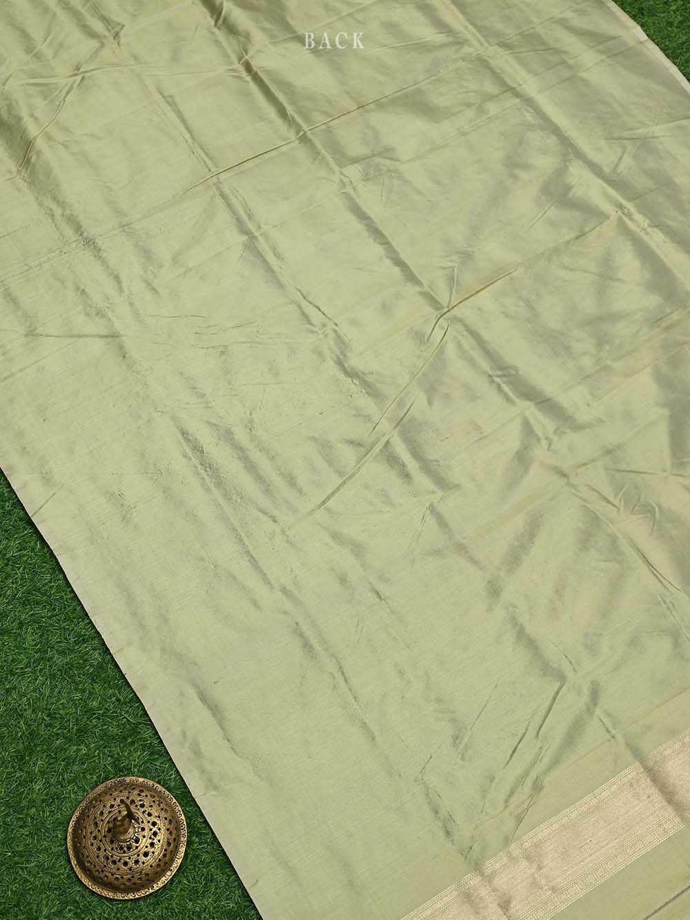 Pista Green Katan Silk Handloom Banarasi Suit - Sacred Weaves