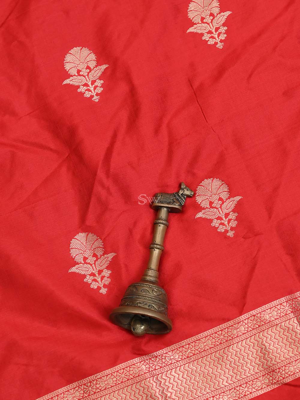 Red Katan Silk Handloom Banarasi Suit - Sacred Weaves