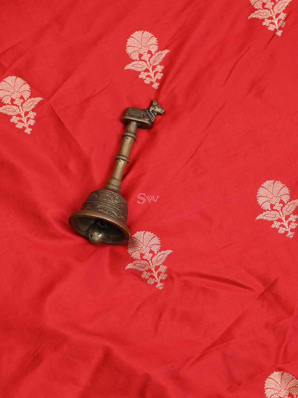 Red Katan Silk Handloom Banarasi Suit - Sacred Weaves