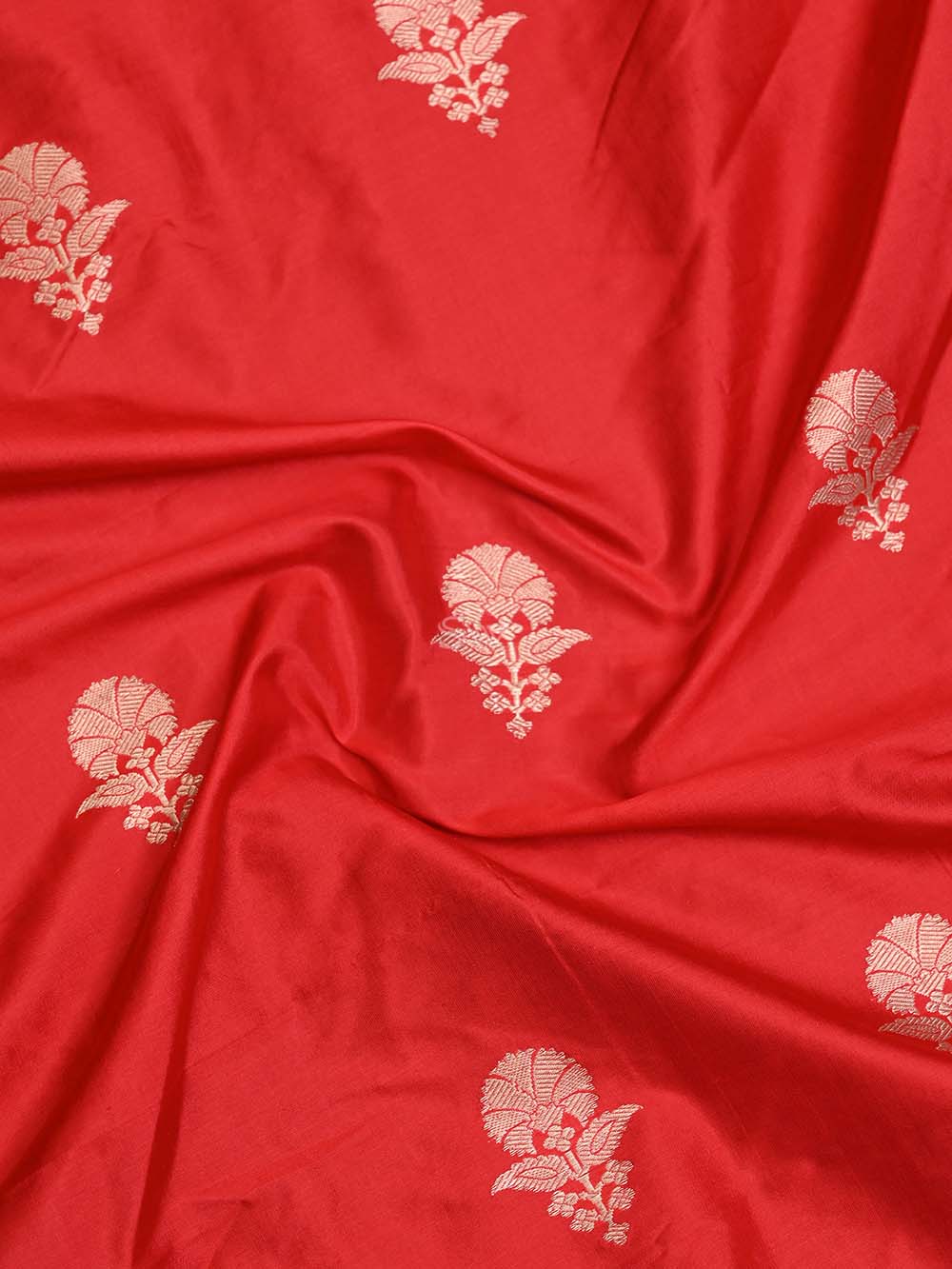 Red Katan Silk Handloom Banarasi Suit - Sacred Weaves