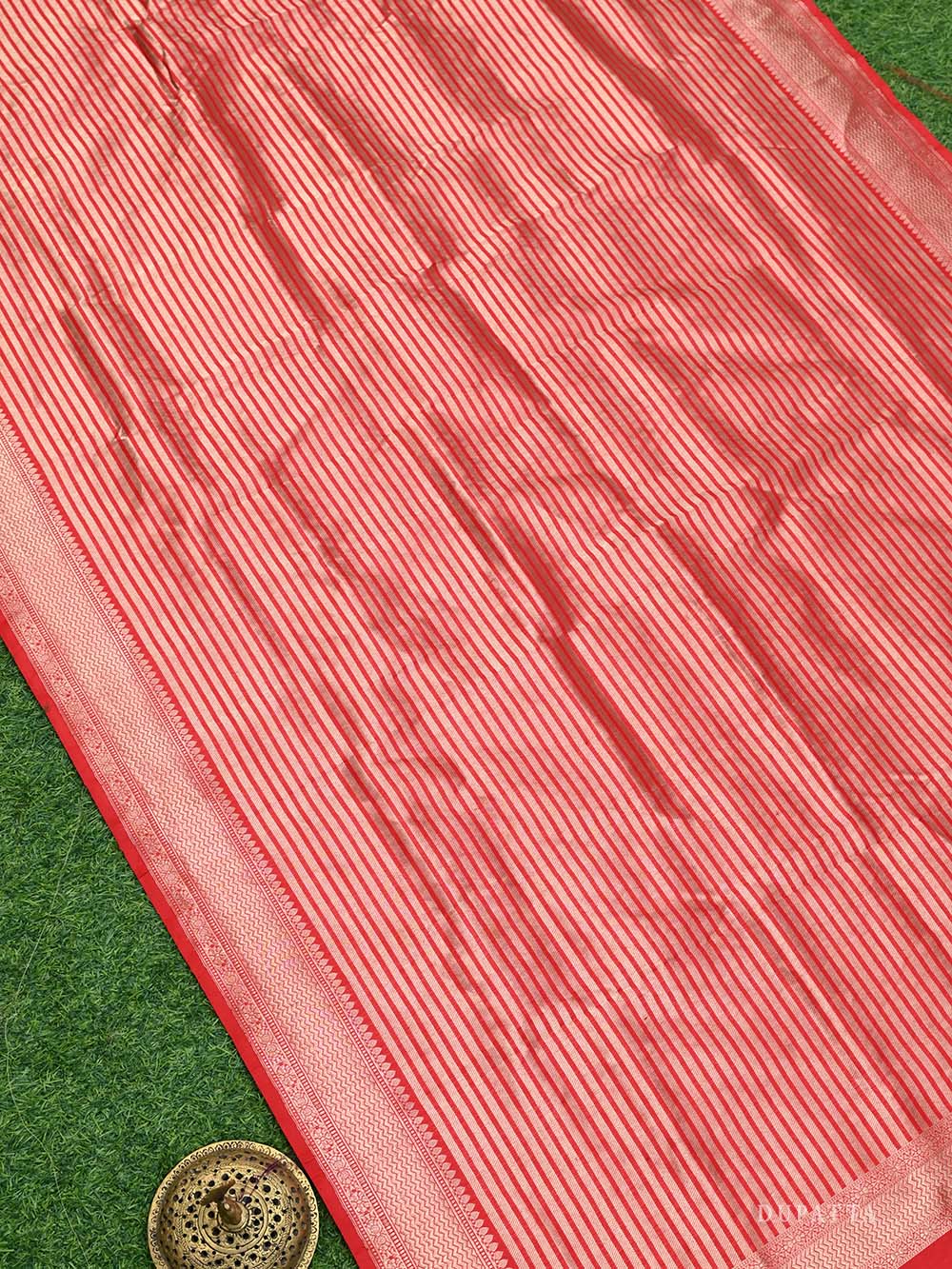 Red Katan Silk Handloom Banarasi Suit - Sacred Weaves
