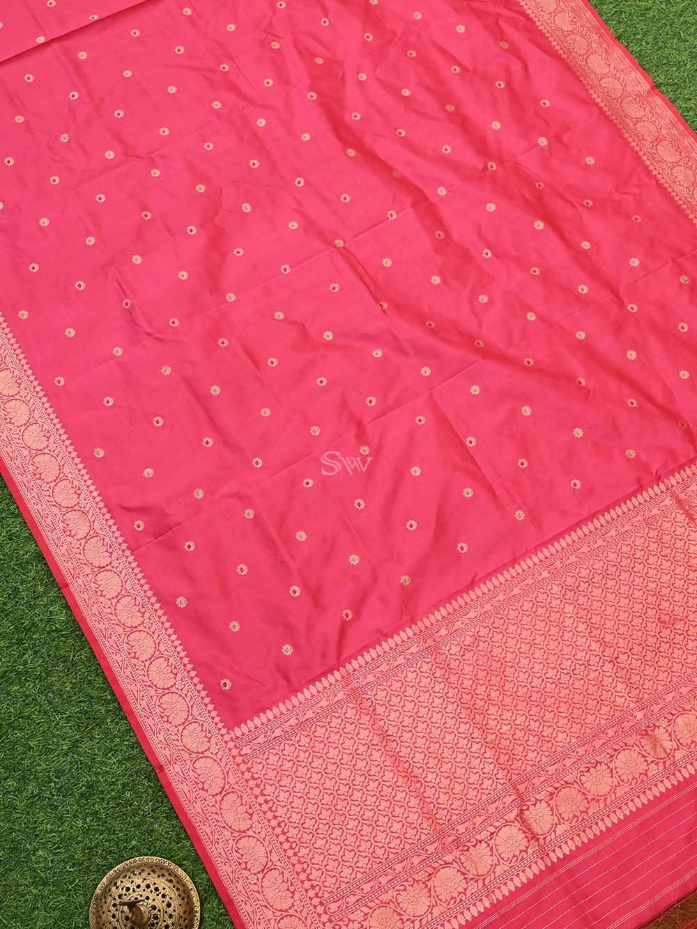 Pink Katan Silk Handloom Banarasi Dupatta - Sacred Weaves