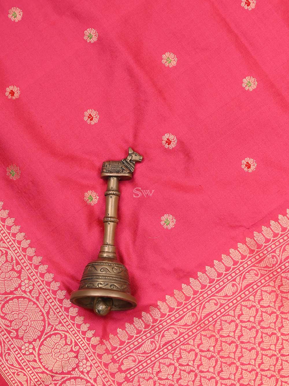 Pink Katan Silk Handloom Banarasi Dupatta - Sacred Weaves