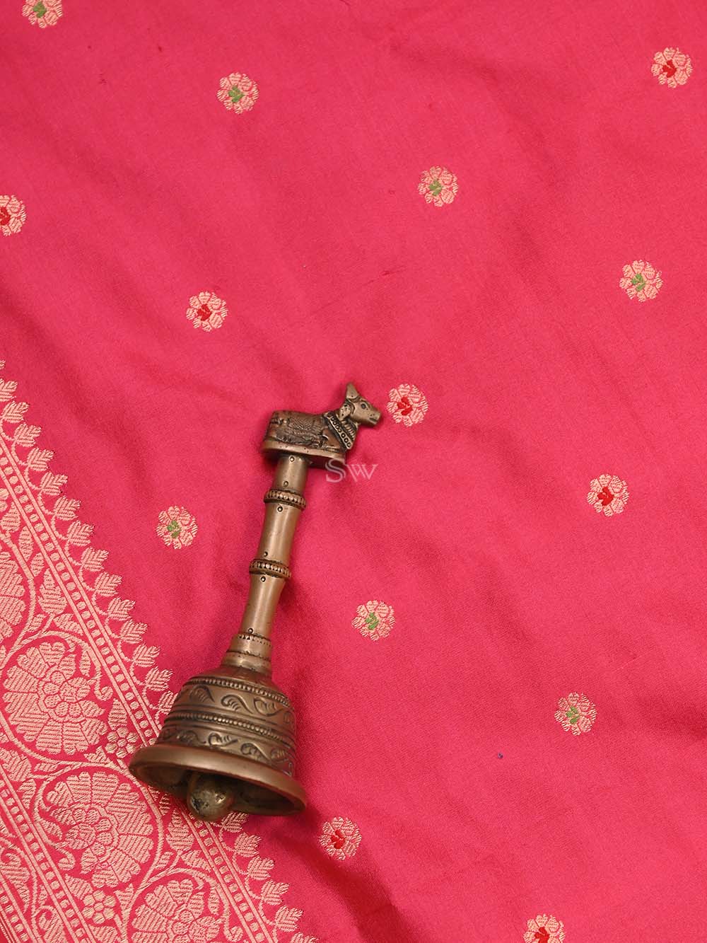 Pink Katan Silk Handloom Banarasi Dupatta - Sacred Weaves