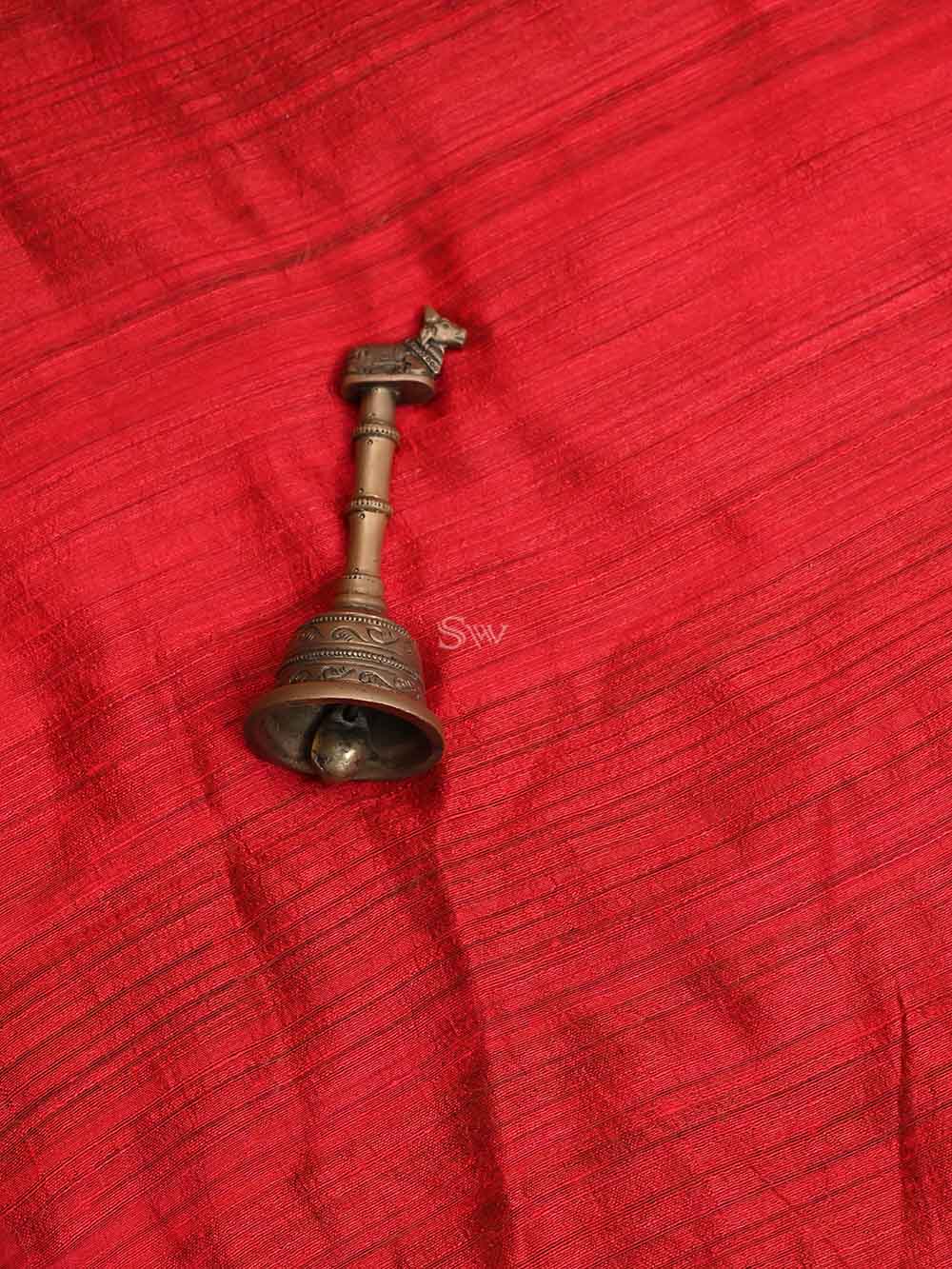 Red Dupion Silk Handloom Banarasi Suit - Sacred Weaves