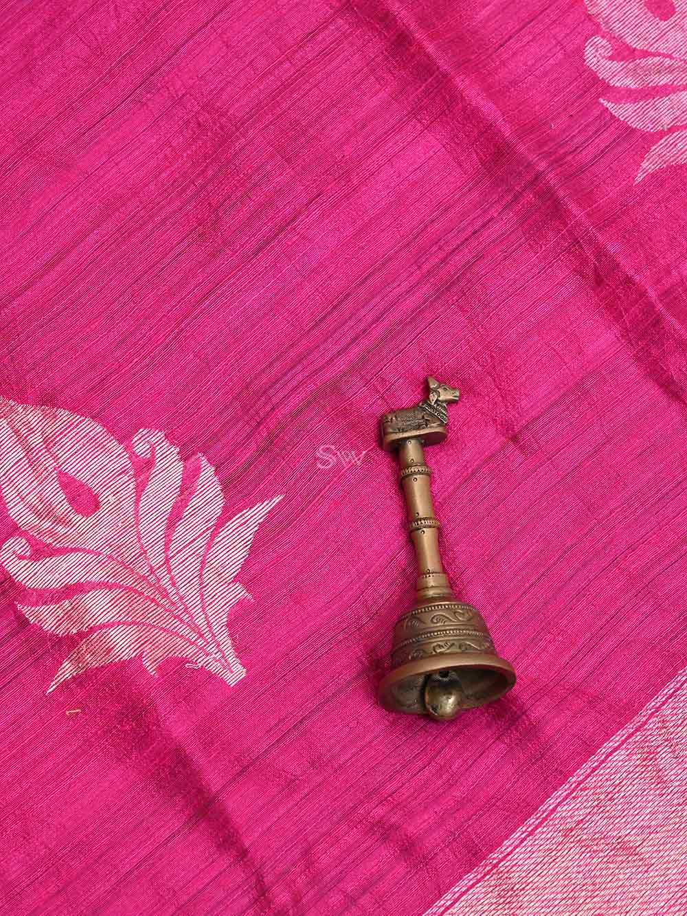 Dark Pink Dupion Silk Handloom Banarasi Suit - Sacred Weaves