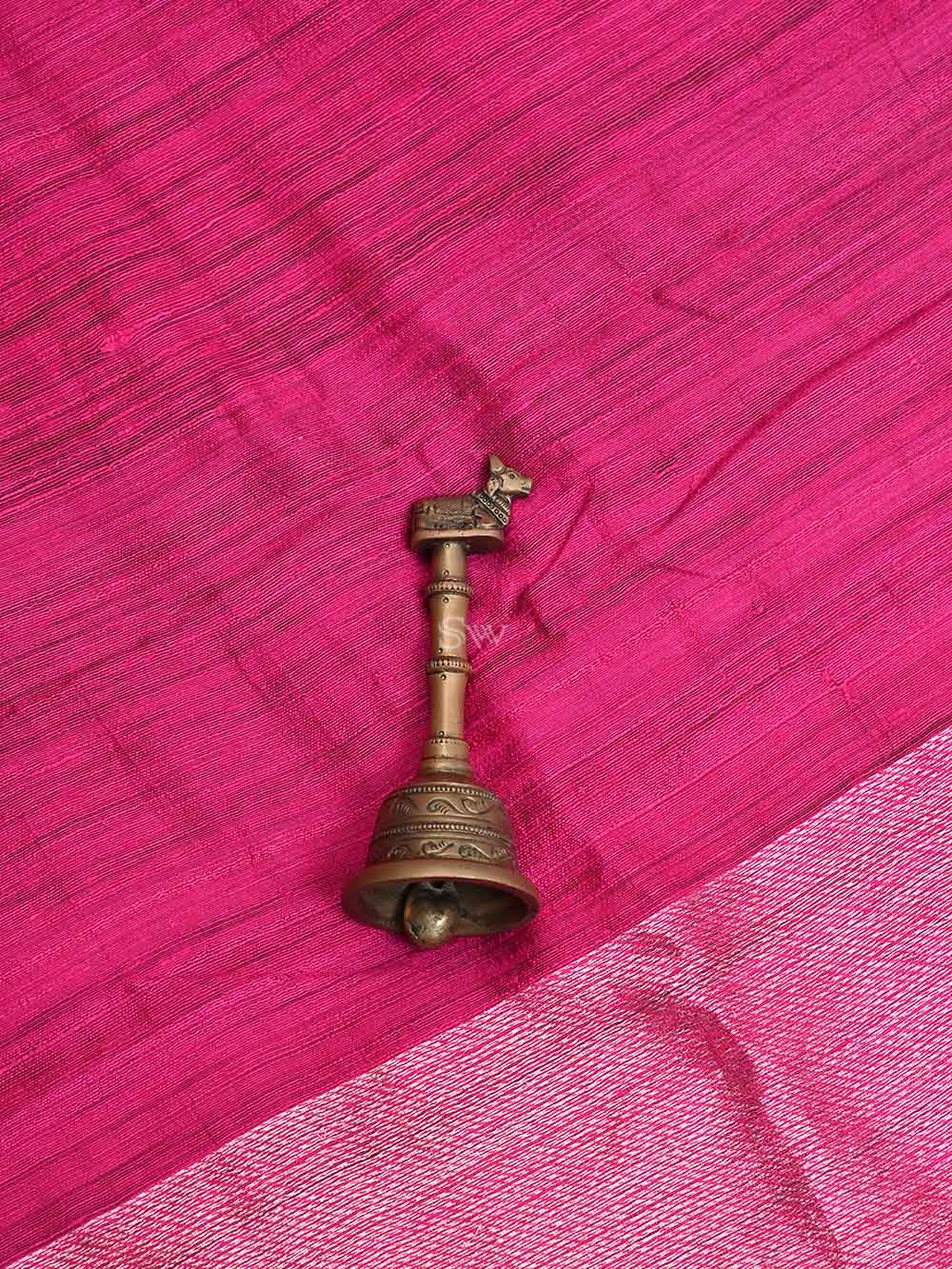 Dark Pink Dupion Silk Handloom Banarasi Suit - Sacred Weaves