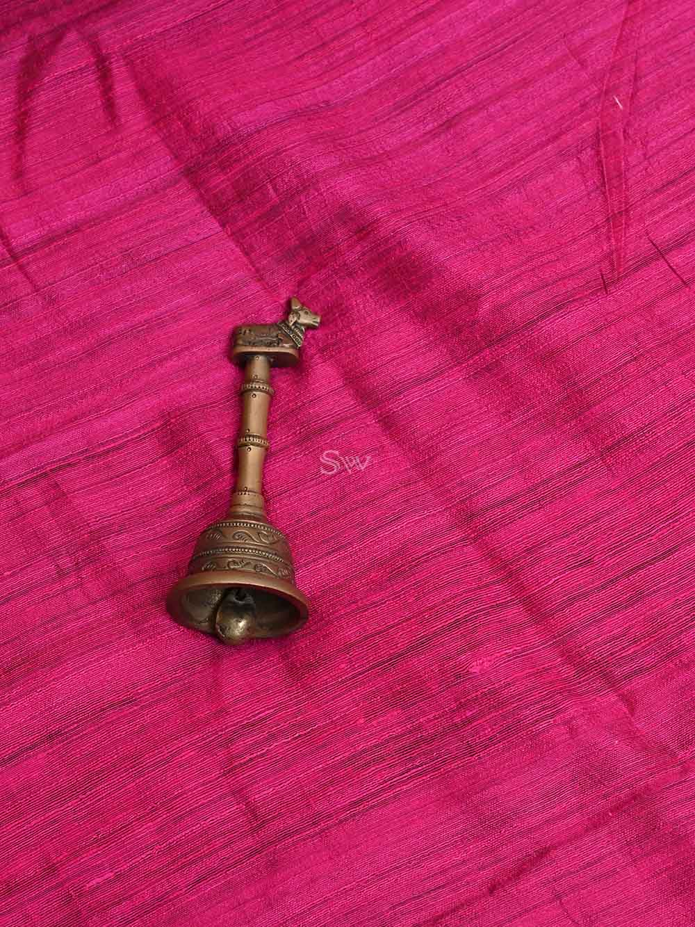 Dark Pink Dupion Silk Handloom Banarasi Suit - Sacred Weaves