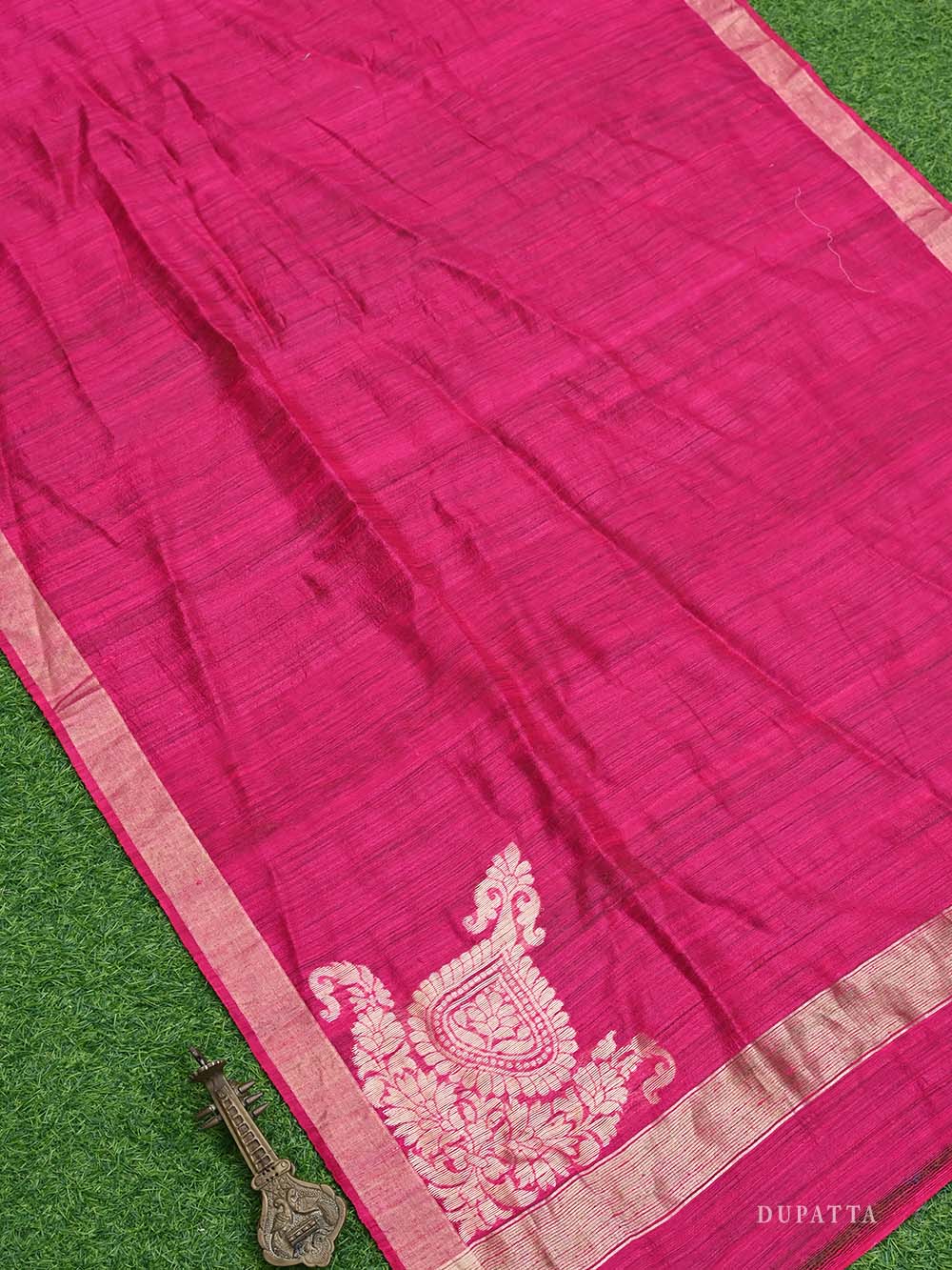 Magenta Dupion Silk Handloom Banarasi Suit - Sacred Weaves