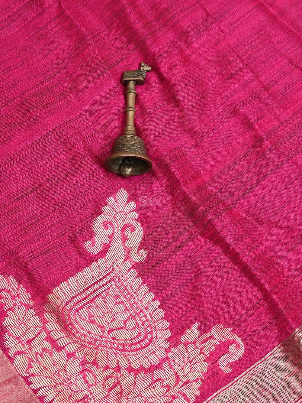 Magenta Dupion Silk Handloom Banarasi Suit - Sacred Weaves