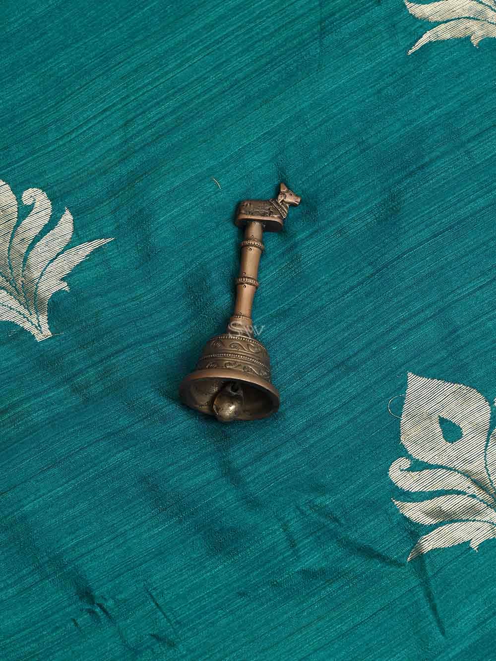 Teal Green Dupion Silk Handloom Banarasi Suit - Sacred Weaves