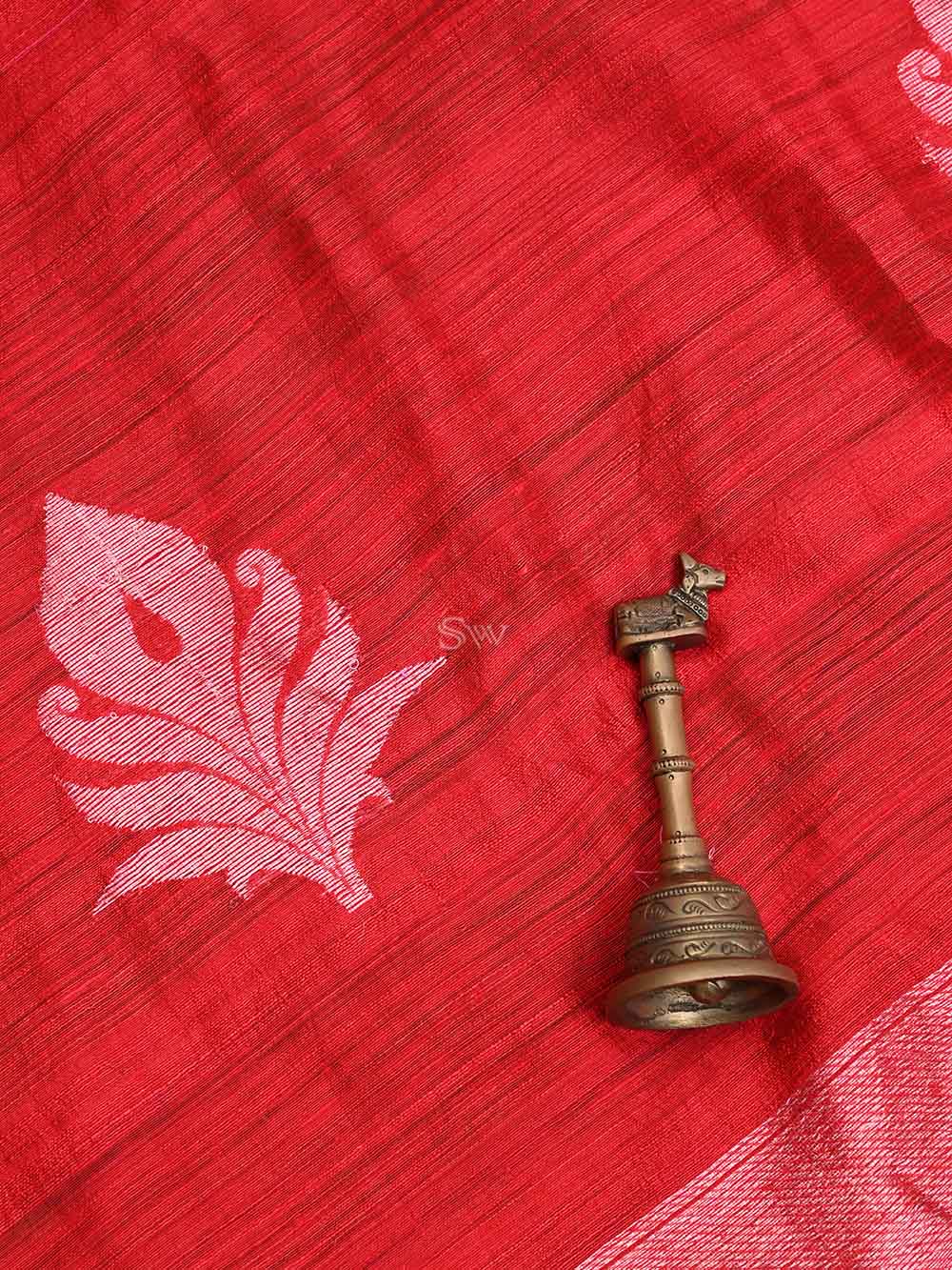 Red Dupion Silk Handloom Banarasi Suit - Sacred Weaves