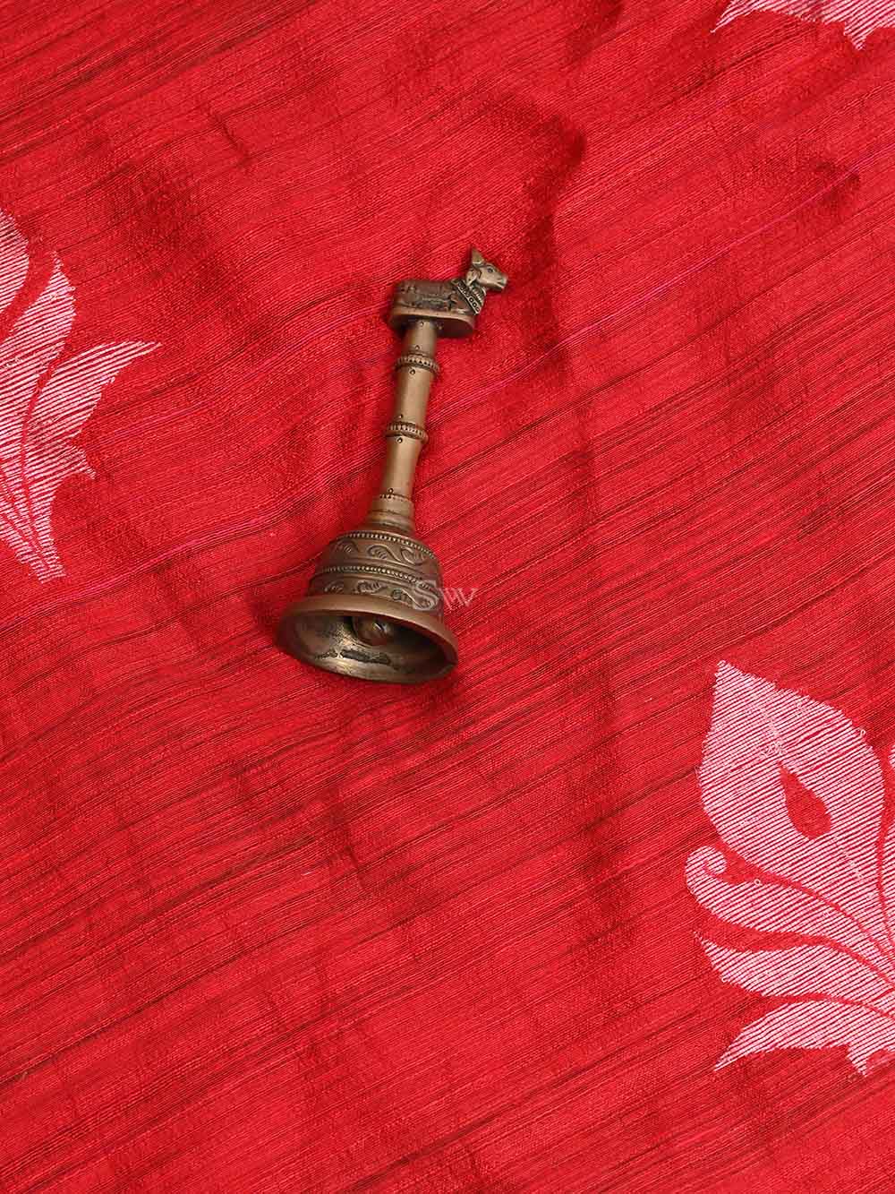 Red Dupion Silk Handloom Banarasi Suit - Sacred Weaves