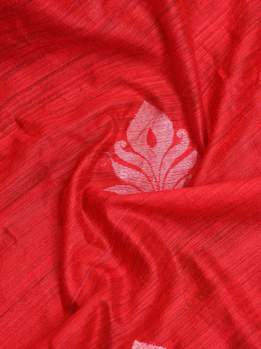 Red Dupion Silk Handloom Banarasi Suit - Sacred Weaves