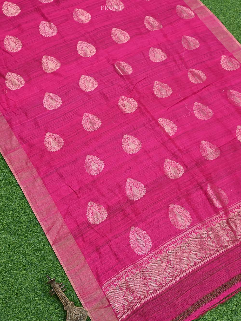 Magenta Dupion Silk Handloom Banarasi Suit - Sacred Weaves