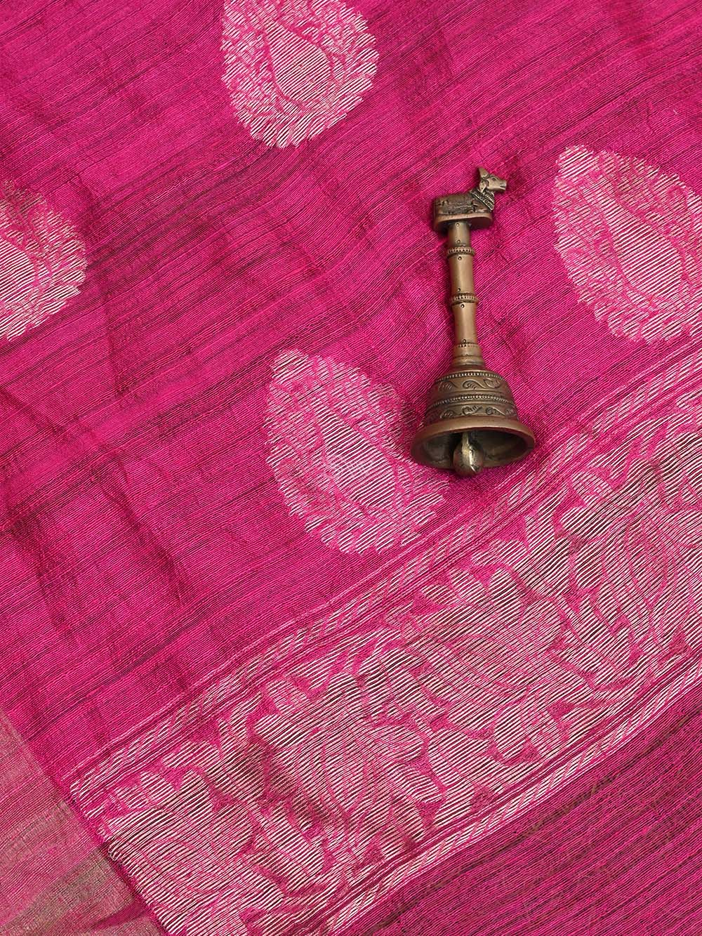 Magenta Dupion Silk Handloom Banarasi Suit - Sacred Weaves