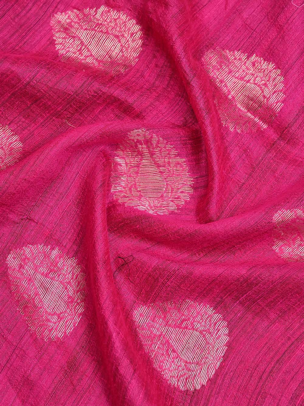 Magenta Dupion Silk Handloom Banarasi Suit - Sacred Weaves
