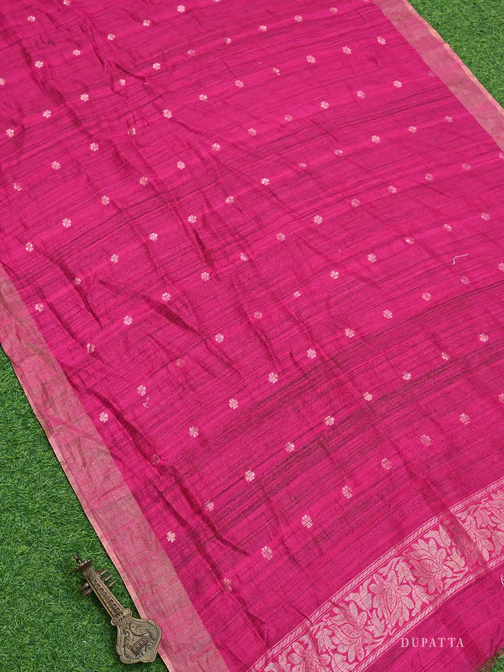 Magenta Dupion Silk Handloom Banarasi Suit - Sacred Weaves