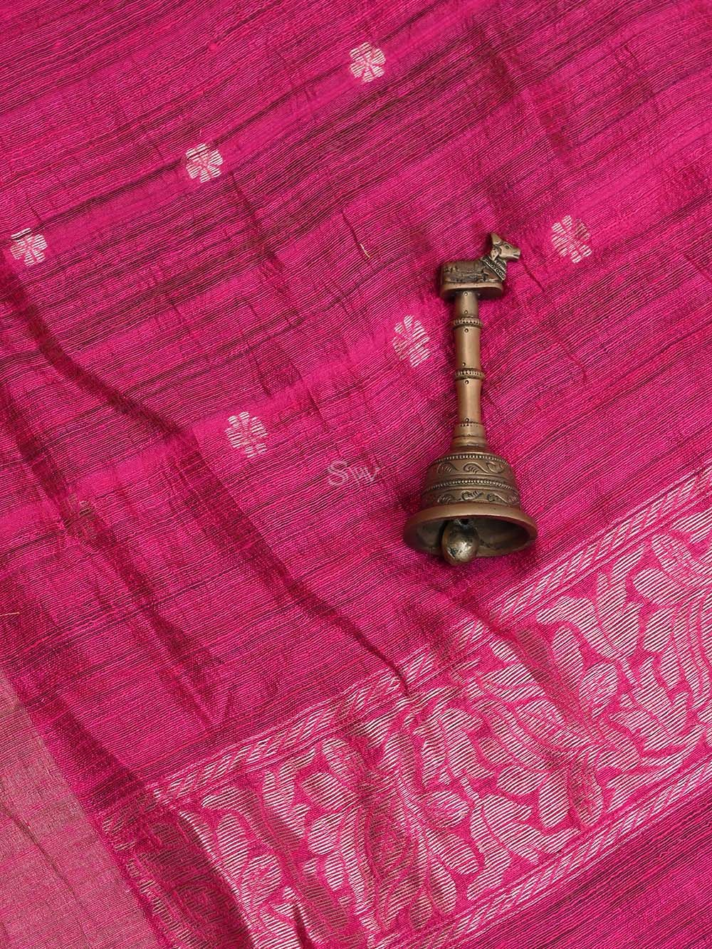 Magenta Dupion Silk Handloom Banarasi Suit - Sacred Weaves