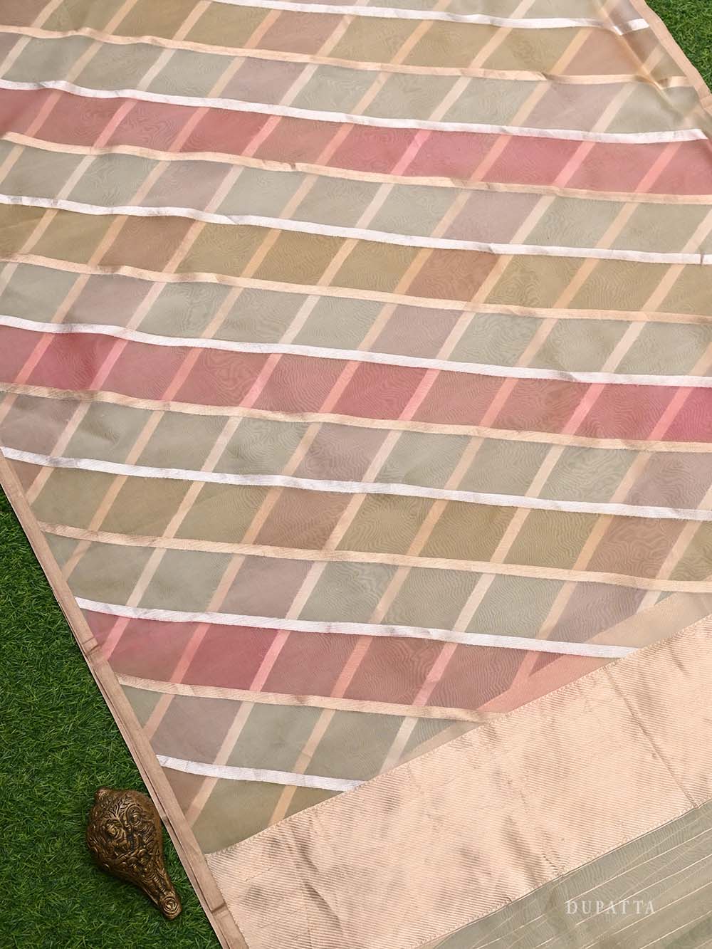 Beige Chiniya Silk Handloom Banarasi Suit - Sacred Weaves
