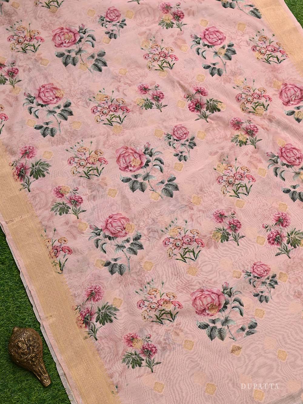 Peach Cotton Handloom Banarasi Suit - Sacred Weaves