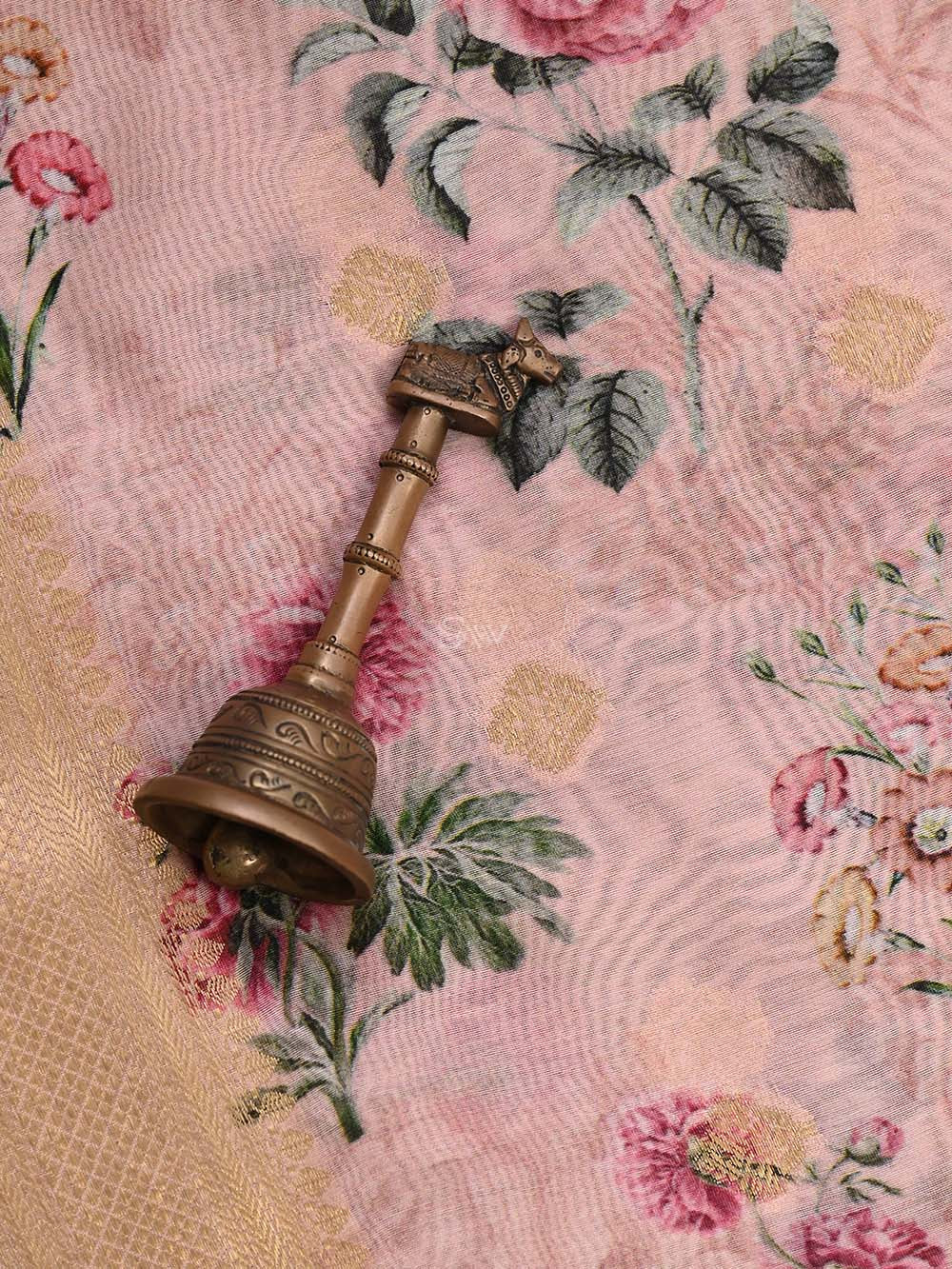 Peach Cotton Handloom Banarasi Suit - Sacred Weaves