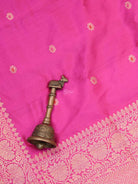 Magenta Katan Silk Handloom Banarasi Dupatta - Sacred Weaves