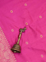 Magenta Katan Silk Handloom Banarasi Dupatta - Sacred Weaves