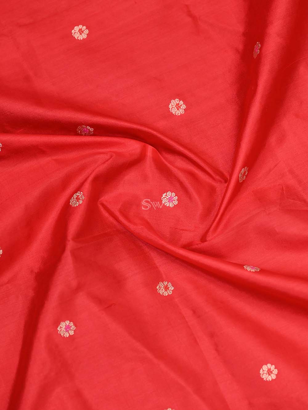 Red Katan Silk Handloom Banarasi Dupatta - Sacred Weaves