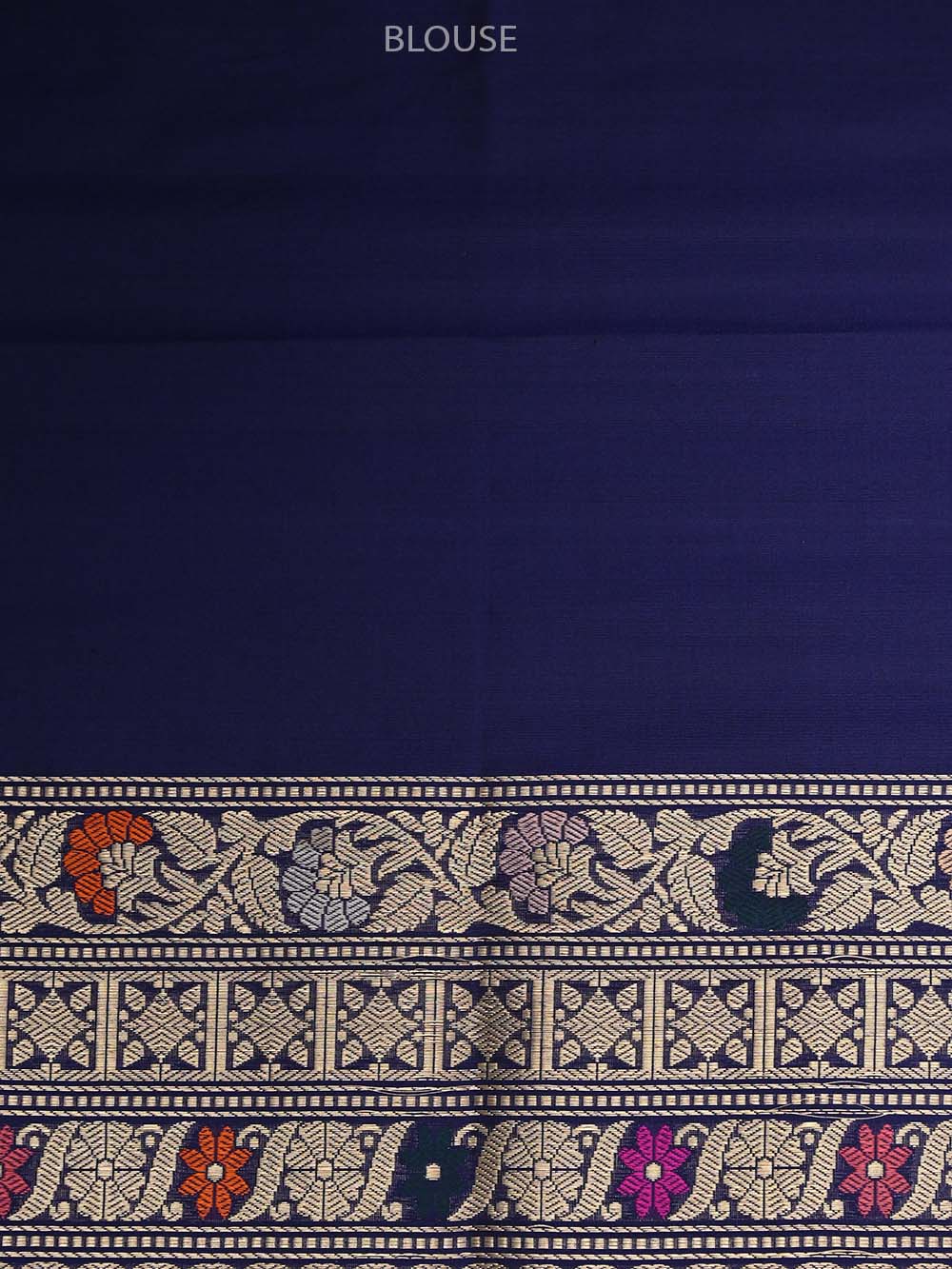 Navy Blue Meenakari Katan Silk Handloom Banarasi Saree - Sacred Weaves